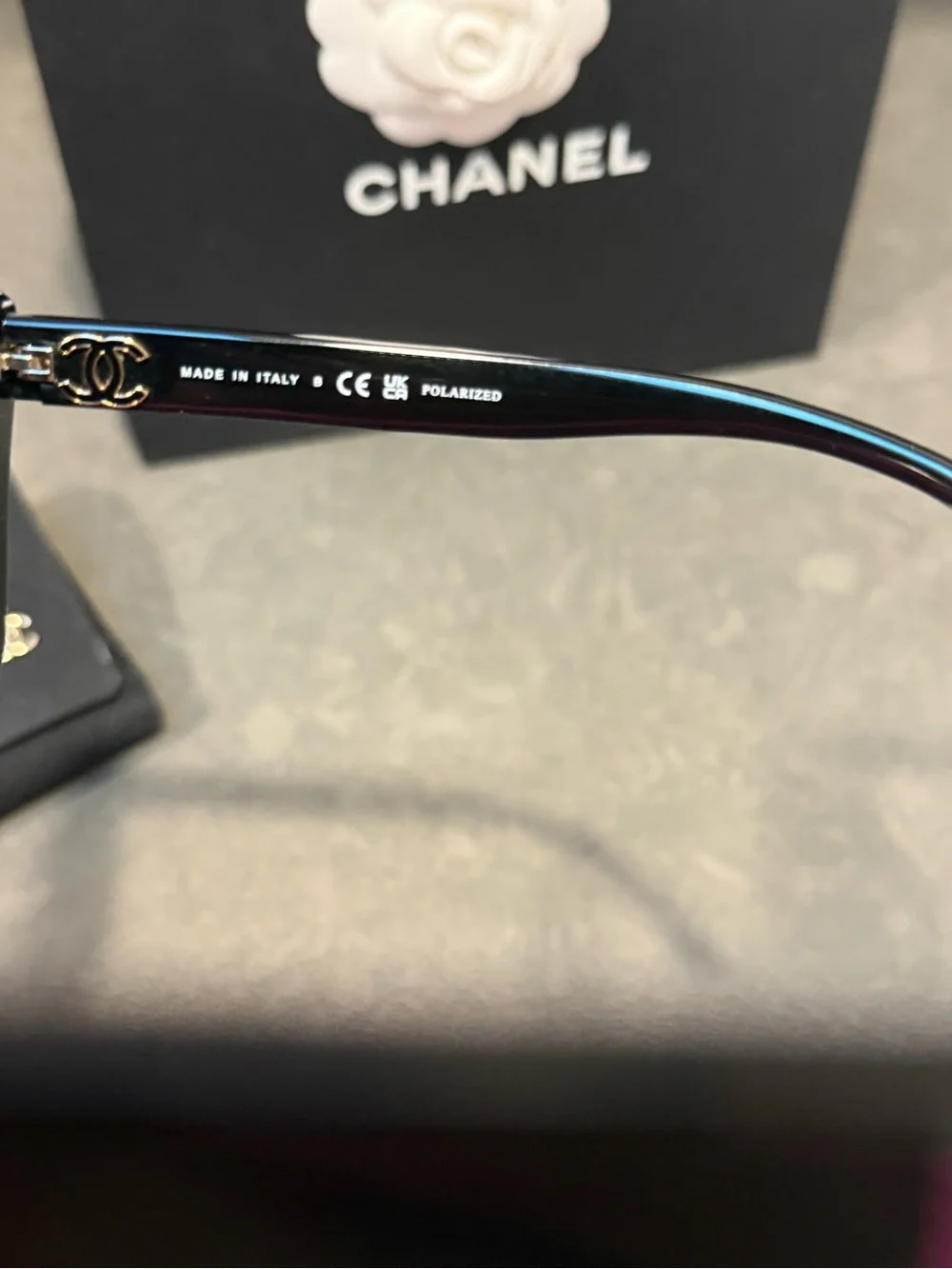 Chanel Cat Eye Polarized Sunglasses with CCs on Top